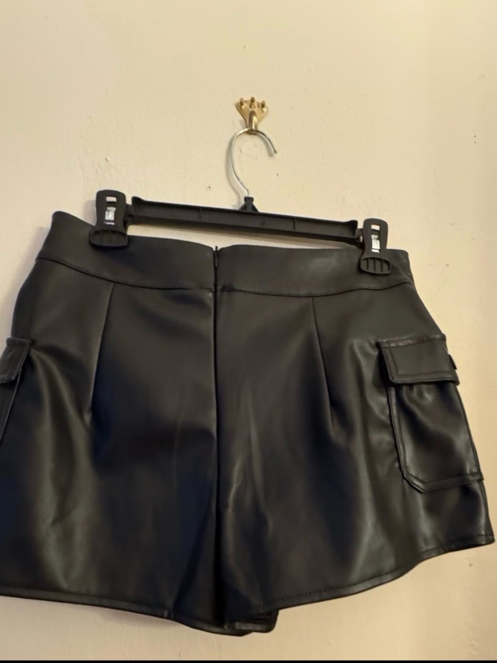 Ci Sono Black Faux Leather   SKORT